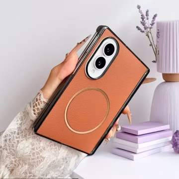 Business Leather Magnetic Hinge Magsafe Case for Samsung Galaxy Z Fold 8