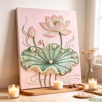 12x16 Pearl Diamond Painting Kit, 5D Special Shape Gem Art, Flower & Building Craft for Adults