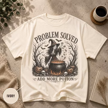 Funny Halloween Shirt, Problem Solved Add More Potion Tee, Witch Halloween Shirt, Spooky Witch Shirt, Gothic Graphic Tee, Halloween Gift