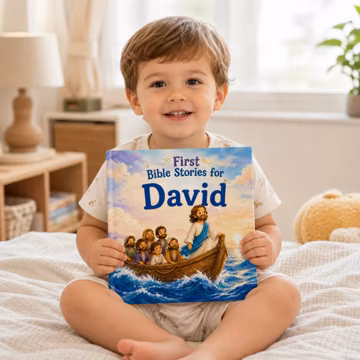 Personalized Bible Story Book for Kids, Custom Name Christian Gift, Baby Baptism Gift, First Bible Book, Religious Gift for Child