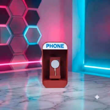 Retro Phone Booth MagSafe Charger Stand | 3D Printed Desk Organizer Dock
