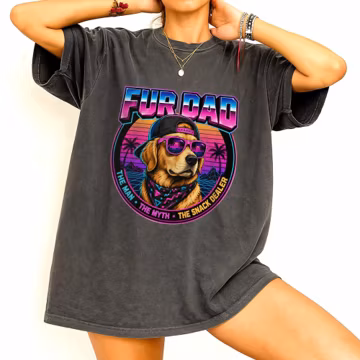 The Snack Dealer Comfort Colors Shirt, Fur Dad, Father's Day Dog Gift