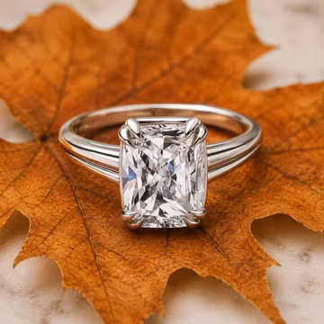 2 Ct Cushion Cut Moissanite Four Double Prong Engagement Ring / 925 Sterling Silver Solitaire Wedding Promise Ring / Birthstone Ring for Her