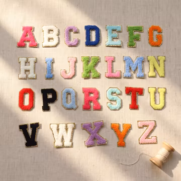 Decorative Towel Texture Letter Patch for Creative Sewing Projects