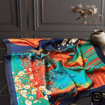 Women's Floral Square Scarf Soft Satin Neck Hair Wrap Stylish Lightweight