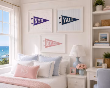 Custom College/Location Pennant Prints | Digital Wall Art