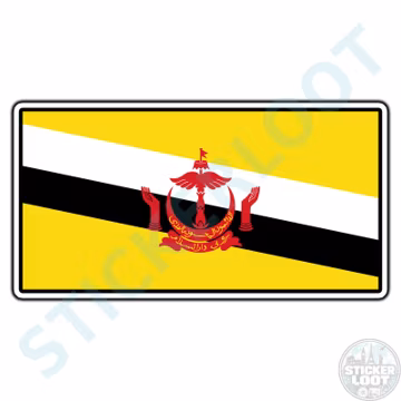 Brunei Flag #1 Country Waterproof Vinyl Sticker Decal Die-Cut