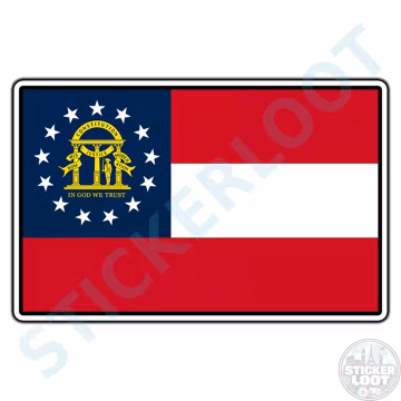 Georgia State Flag #1 Country Waterproof Vinyl Sticker Decal Die-Cut