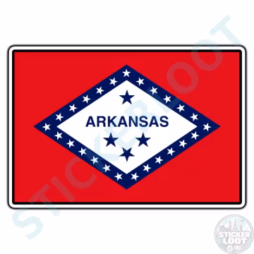 Arkansas State Flag #1 Country Waterproof Vinyl Sticker Decal Die-Cut