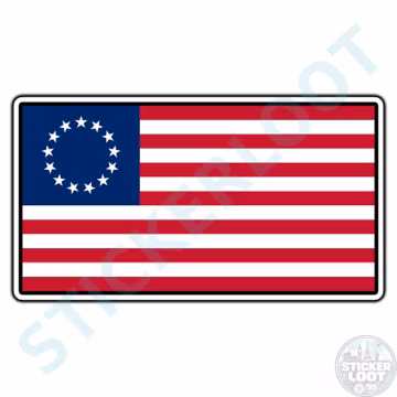 Betsy Ross American Flag #1 Country Waterproof Vinyl Sticker Decal Die-Cut