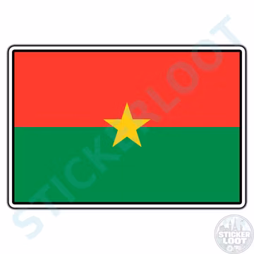 Burkina Faso Flag #1 Country Waterproof Vinyl Sticker Decal Die-Cut