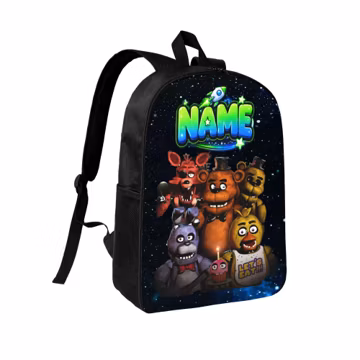Personalized Scary Animatronic Backpack, Custom Name Galaxy School Bag, Spooky Arcade Character Bookbag, Horror Gamer Gift