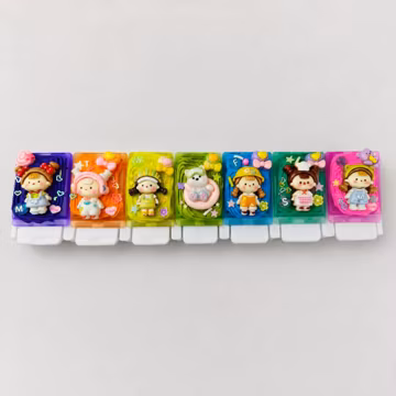 Kawaii 7 Day Pill Organizer, Handmade Rainbow Decoden Jewelry Box