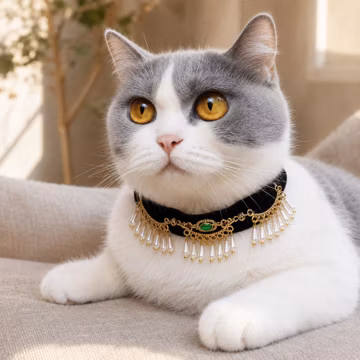 Luxury Cat Collar Necklace, Pearl Tassel Velvet Cat Collar, Jeweled Princess Pet Jewelry, Wedding Photo Prop, Gift for Cat Lover