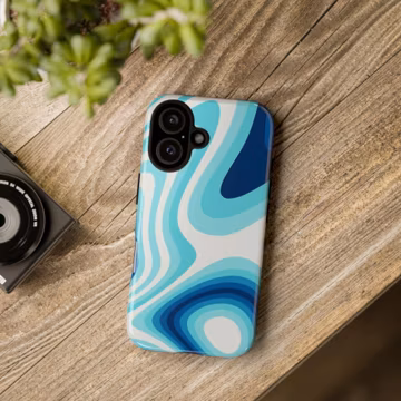 Blue Abstract Swirl Phone Case | Tough Case