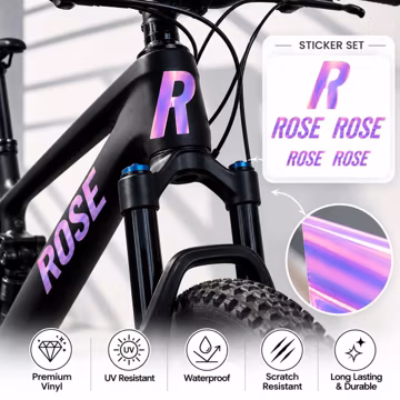 ROSE Fahrrad Sticker| Vinyl Rahmen Sticker | Wasserdicht | MTB Rennrad Gravel Bike | Individuelle Farbe & Größe