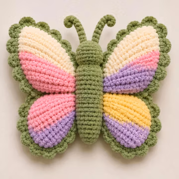Butterfly Cushion Crochet Pattern PDF, Plush Butterfly Pillow Amigurumi Tutorial