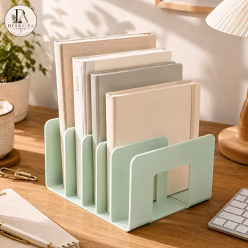Desktop Book Organizer, Multi-Slot Magazine and File Holder, Minimalist Bookend Stand for Office, School and Home Desk Storage