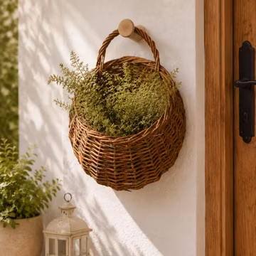 Woven Wall Basket, Boho Home Decor, Rustic Entryway Organizer, Handmade Rattan Basket, Farmhouse Wall Decor, Natural Cottagecore Accent