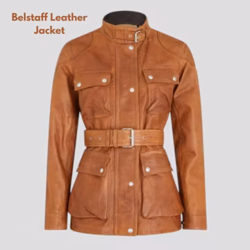 Women's Tan Leather Belted Safari Jacket | Genuine Cowhide Motorcycle Leather Jacket | Handmade Brown Leather Utility Coat | Gift for Her