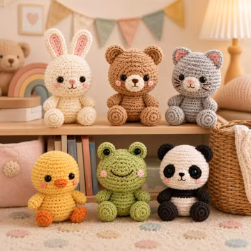 Amigurumi Animal Keychain Crochet Pattern Bundle | Beginner Friendly PDF Set