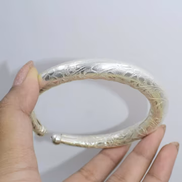 Men's Silver Cuff Bracelet, Engraved Open Bangle, Indian Tribal Bracelet, Ethnic Boho Jewelry for Men, Gift for Him