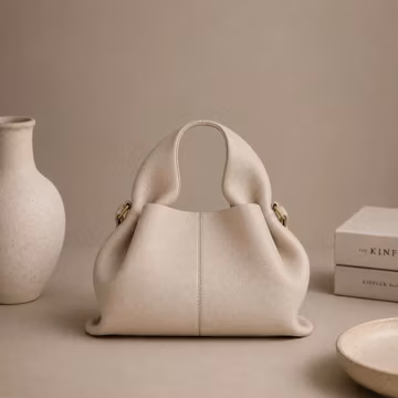 Leather Cloud Bag, Minimalist Shoulder Crossbody Purse, Everyday Chic Handbag