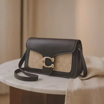 Black Leather Clutch Bag | Coach Willow Signature | Canvas Clutch Wallet white | Gift for Her | Date night bag