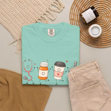 Cute Nurse Shirt, Happy Medical Supplies Comfort Colors Tee, Kawaii RN Gift, Nursing Student Top, Pediatric Healthcare Worker Apparel