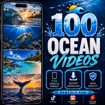 100 Ocean Videos | Ocean & Sea Video Bundle for TikTok, Reels YouTube Shorts