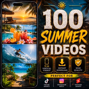 100 Summer Videos | Summer Vacation Video Bundle for TikTok, Reels & YouTube Shorts
