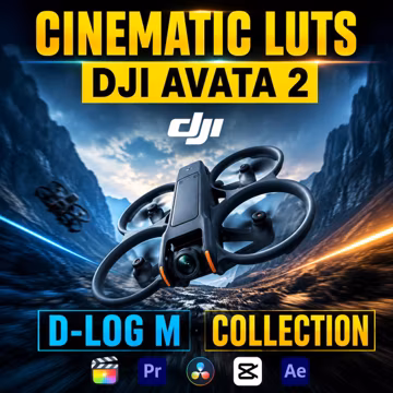 100 DJI Avata 2 Cinematic LUTs | D-Log M Action FPV Drone Filters | Video Color Grading Presets for Premiere Pro, CapCut, DaVinci Resolve
