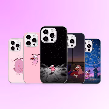 Courage The Cowardly Dog Phone Case Cover for iPhone 17Pro, 16, 15, 14, 13, 12, Samsung S26, S25, S24, S23Fe, A16, A56, Pixel 10, 9Pro