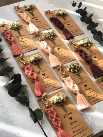 Personalized Baptism Favor for Guest, Christening Favors Keychain, Custom Name Party Favors, Boho Baptism Gift, Wedding Guest Keepsake