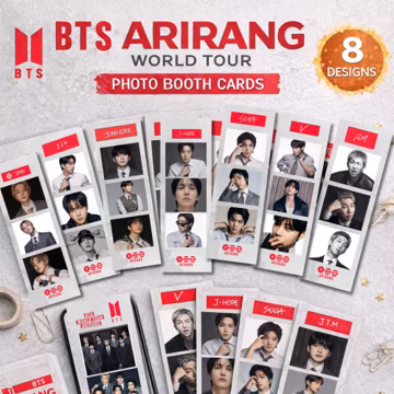 BTS ARIRANG World Tour Photo Booth Cards PDF K-Pop Photo Strip Printable Bts Fan Gift Digital Download 8 Photo Booth Design Instant Download