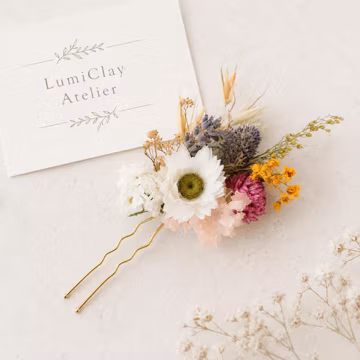 Colorful Dried Flower Hair Pins, Choose 1 or Set of 5, Boho Bridal Hair Accessory, Rustic Wedding Updo, Bridesmaid Hairpiece