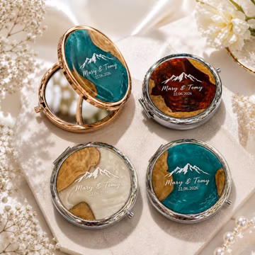 Custom Compact Mirror, Personalized Engraved Pocket Mirror, Makeup Mirror with Name, Bridesmaid Gift, Wedding Favor, Gift for Her