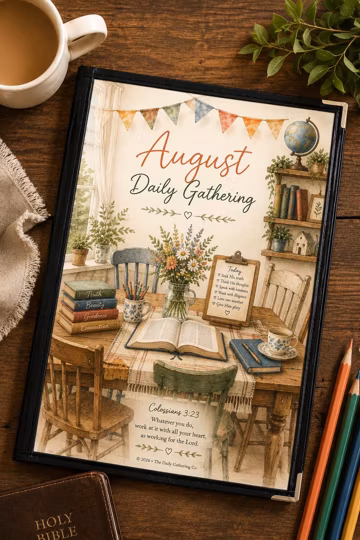 The Daily Gathering - August Morning Menu - Charlotte Mason Morning Time Printable Homeschool PDF