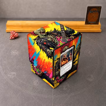 TCG Deck Box, Zombie Punk Rocker Card Case, Horror Fantasy MTG Card Box, Display Window