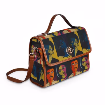 Pop Art Faces Waterproof Canvas Bag | Colorful Portrait Pattern, Retro Art Tote