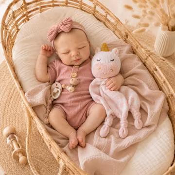 Mini Silicone Reborn Baby Doll, Bald Newborn, Open Mouth, Fully Washable