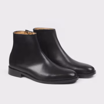 Men's Black Leather Chelsea Boots | Handmade Side Zip Ankle Boots | Genuine Leather Dress Boots | Goodyear Welted Groomsmen Gift