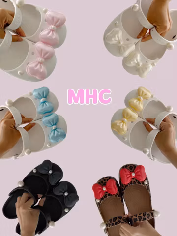 Handmade 3D Print Bow Croc Charms, Eco PLA Pearl Shoe Charms, Cute Bow Shoe Accessories Gift