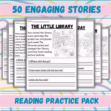 Reading Comprehension Worksheets | Kindergarten First Grade | Reading Passages | Story Questions | Printable Literacy Activities PDF