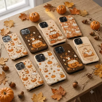 Halloween Goose Phone Case, Cute Pumpkin Goose Case, Autumn Farmhouse Phone Cover, Spooky Season Case, Fall Gift for Goose Lovers