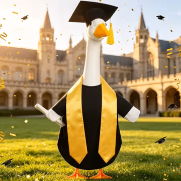 Graduation Goose Outfit, Lawn Goose Clothes, Graduation Cap and Gown for Goose Statue, Cap and Gown Set for 23 Inch Goose,Yard Decor.