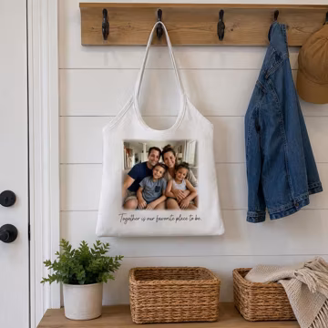 Custom Photo Shoulder Bag - Personalized Picture Print Handbag, Add Your Image, Perfect Gift for Her, Everyday Tote