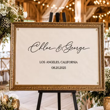 Custom Wedding Guestbook Sign, Alternative Wedding Guest Book, Embroidered Signature Canvas Banner, Personalized Wedding Gift