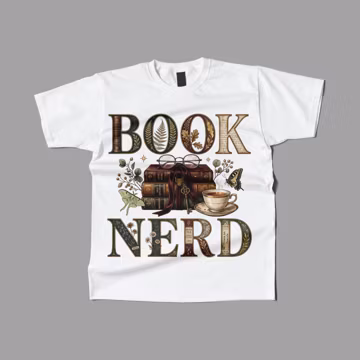 Book Nerd PNG, Vintage Book Lover Sublimation Design, Cozy Reading PNG, Literary Shirt Design, Dark Academia Clipart