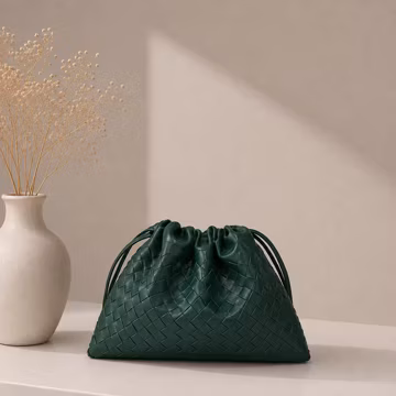 Genuine Leather Woven Handbags, Lambskin Leather Shoulder Bag, Weaved Leather Tote Bags